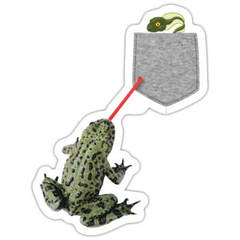 Froschzunge, die nach Kaulquappe in Ihrer Tasche greift - Sticker Größe S (10 x 10 cm) - Mattweiß - Vorne