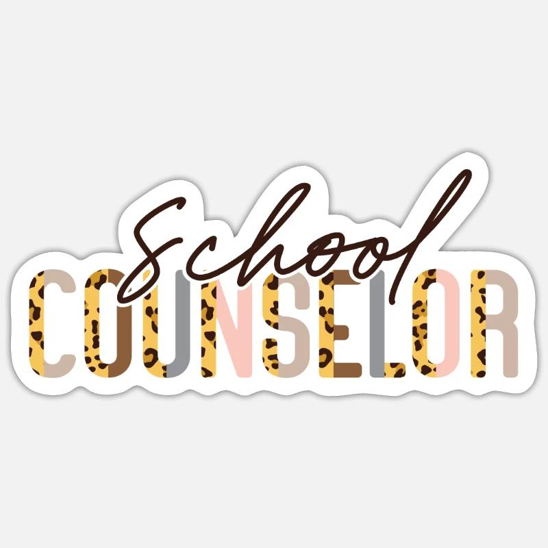 Conseiller scolaire Guépard léopard - Sticker taille S (10 x 10 cm) - blanc mat