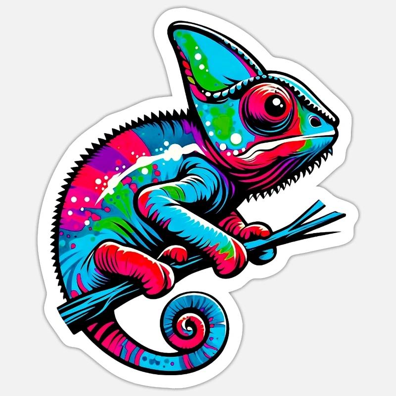 Chameleon - Sticker size S (10 x 10 cm) - white matte