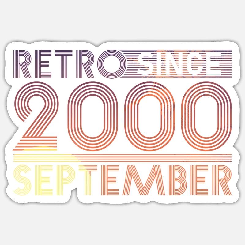 Retro Geburtstag September 2000 - Sunset line Sticker Größe S (10 x 10 cm)