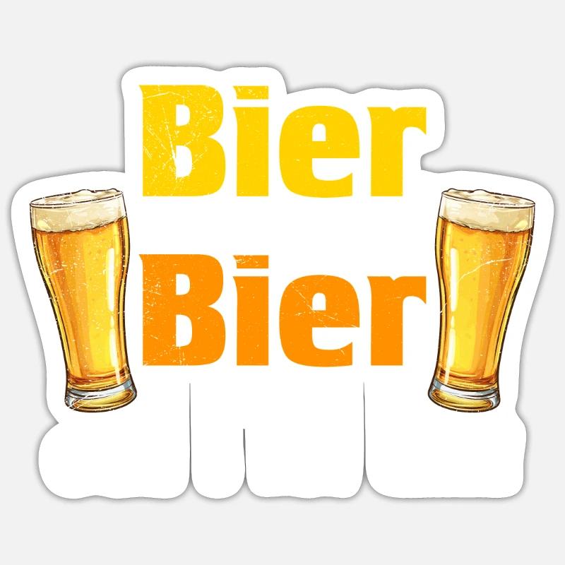 Bier her oder ich fall um Biertrinker Sticker Größe S (10 x 10 cm)