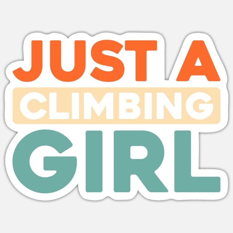 Grimpeuse d’escalade juste une grimpeuse - Sticker taille S (10 x 10 cm) - blanc mat