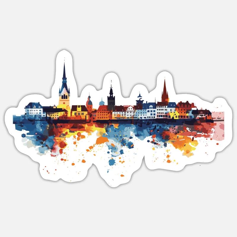 Waren (Müritz) - Sticker Größe S (10 x 10 cm) - Mattweiß