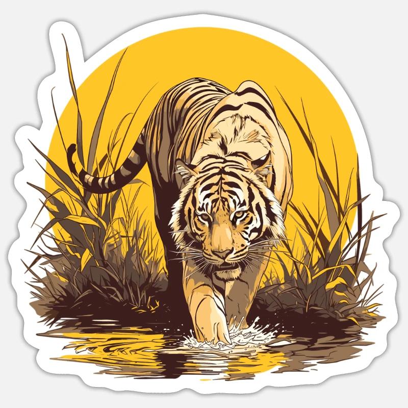 Tiger - Sticker size S (10 x 10 cm) - white matte