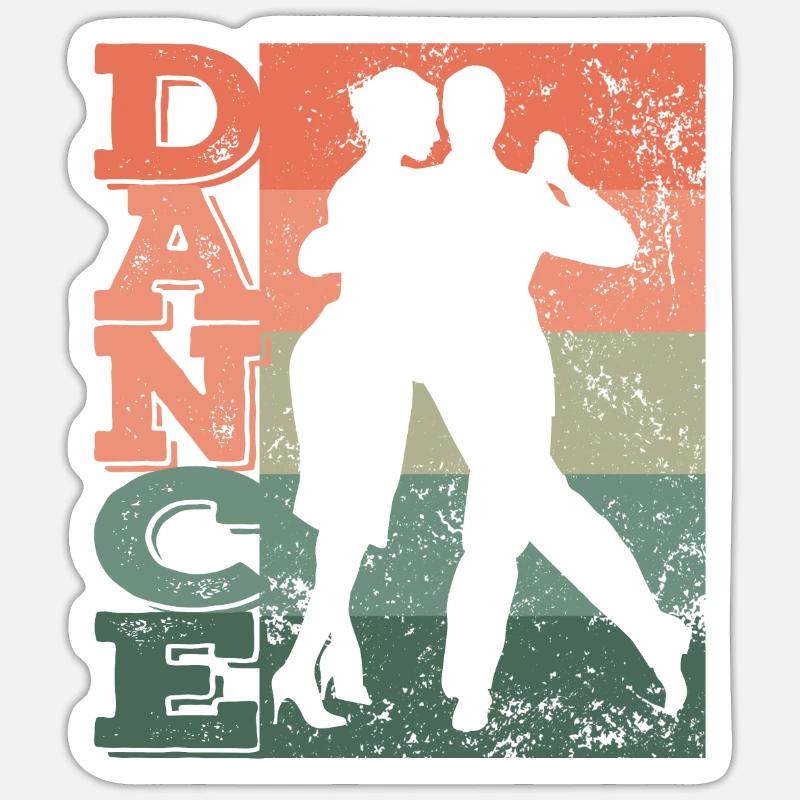 Tango Argentin Danse Milonga Vals - Sticker taille S (10 x 10 cm) - blanc mat