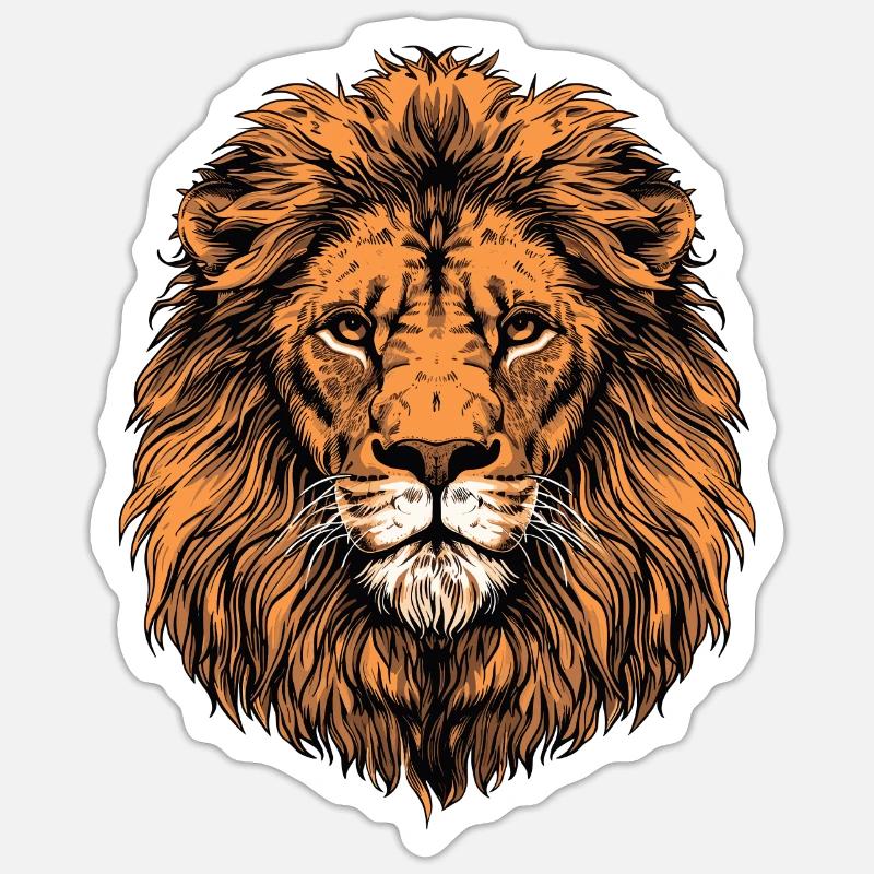 Löwe - Sticker Größe S (10 x 10 cm) - Mattweiß