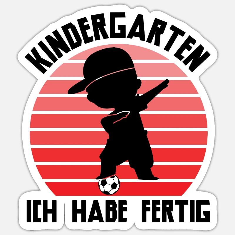 Kindergarten Abschied Kindergarten Krabellgruppe b - Sticker Größe S (10 x 10 cm) - Mattweiß