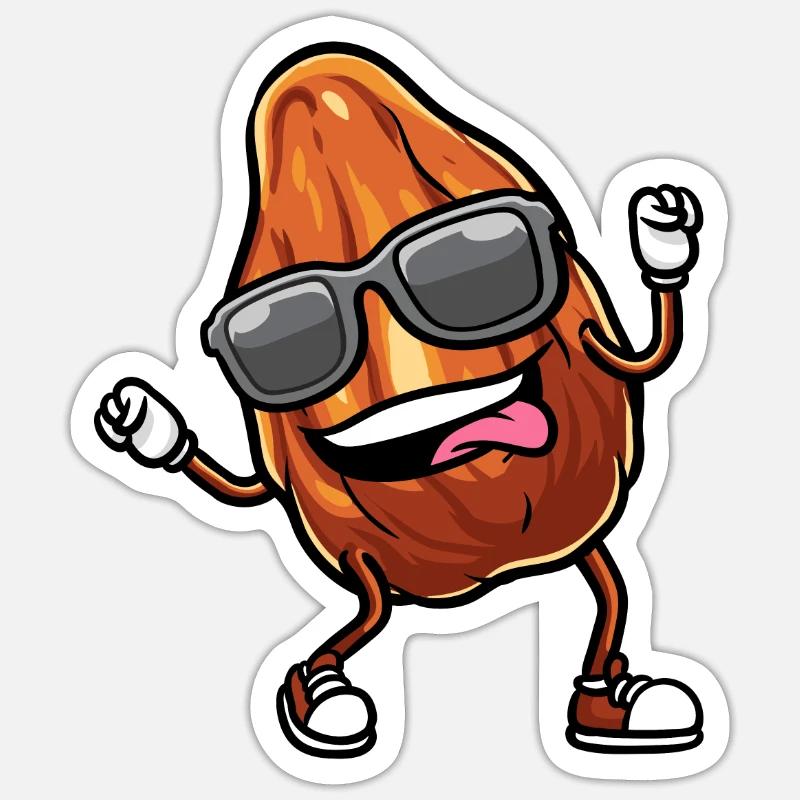 Dates Fruit Dancing - Sticker size S (10 x 10 cm) - white matte