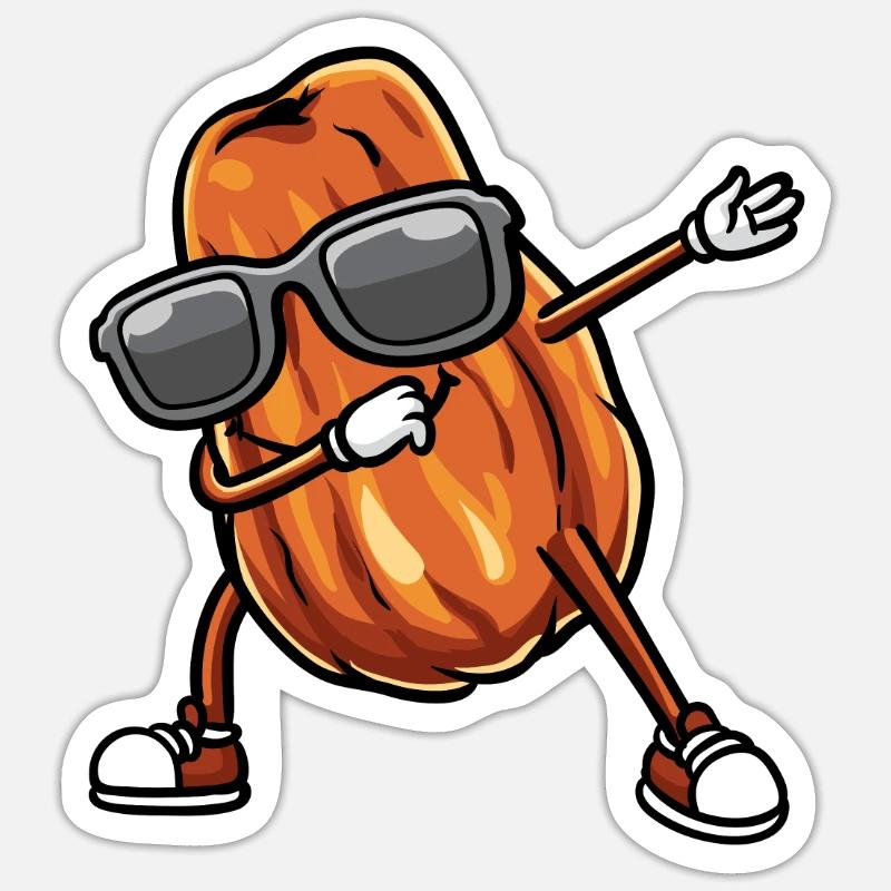 Dattes Fruit Dancing - Sticker taille S (10 x 10 cm) - blanc mat