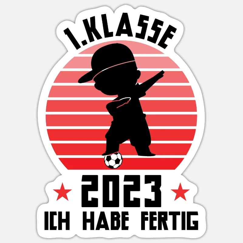 2.Klasse Schulanfang Schulstart Geschenk - Sticker Größe S (10 x 10 cm) - Mattweiß