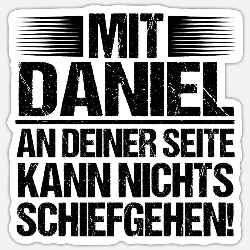 Prénom Daniel - Sticker taille S (10 x 10 cm) - blanc mat