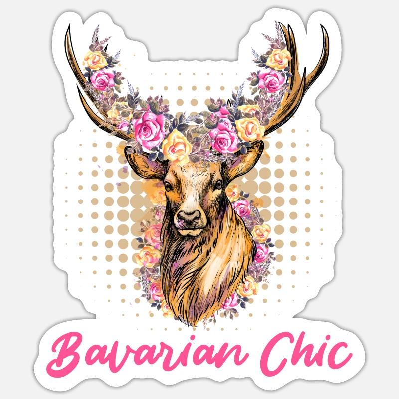 Dirndl Replacement BAVARIAN CHIC Funny Munich Sticker size S (10 x 10 cm)