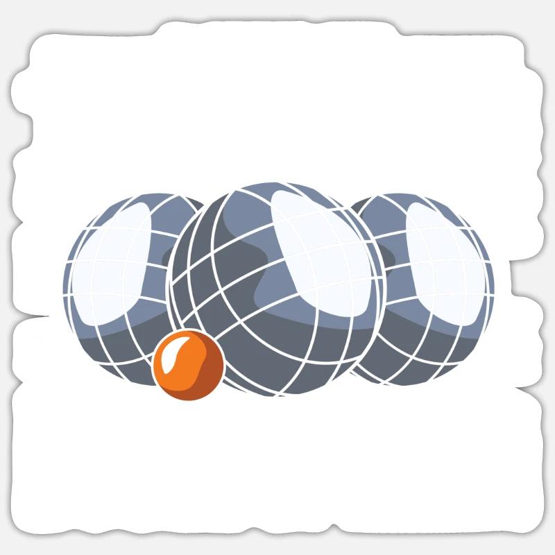 Min terapi Petanque Boule Boule spiller - Klistermärke storlek S (10 x 10 cm) - matt vit