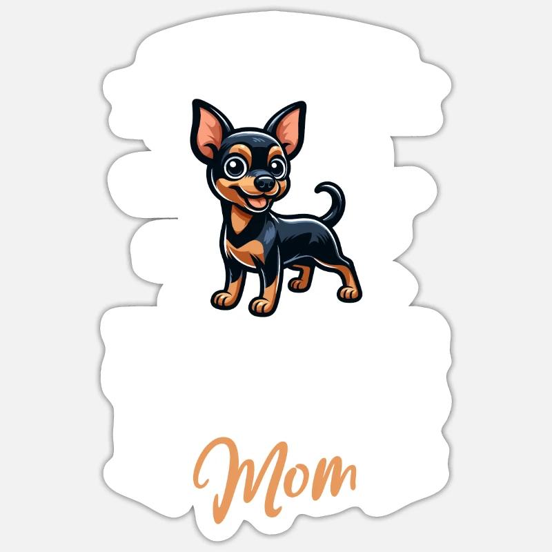 Maman Manchester Terrier - Sticker taille S (10 x 10 cm) - blanc mat