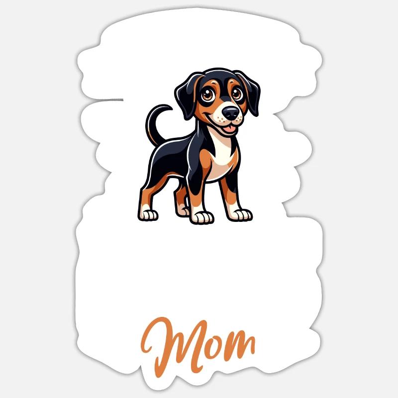 Erdélyi Kopó Mama - Sticker taille S (10 x 10 cm) - blanc mat