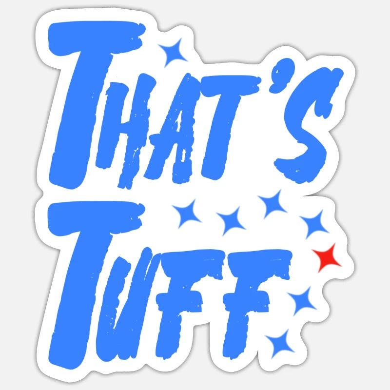 mutig blau rot - Sticker Größe S (10 x 10 cm) - Mattweiß