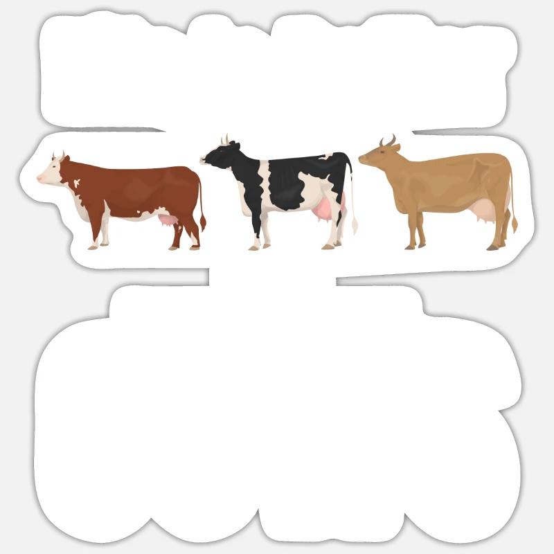 Mit Kühen Ist Das Leben Besser Farmer Highlander - Sticker Größe S (10 x 10 cm) - Mattweiß