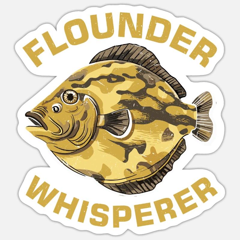 Dicton de pêcheur de plie Sticker taille S (10 x 10 cm)