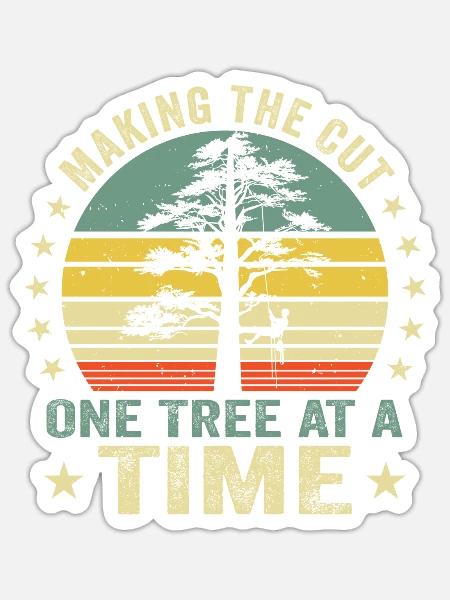 Arborist Baumpfleger Baumkletterer Baumklettern - Sticker Größe S (10 x 10 cm) - Mattweiß