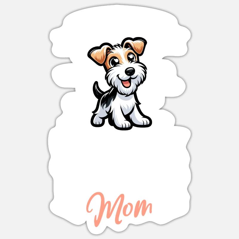 Wirehaired Fox Terrier Mom - Sticker size S (10 x 10 cm) - white matte