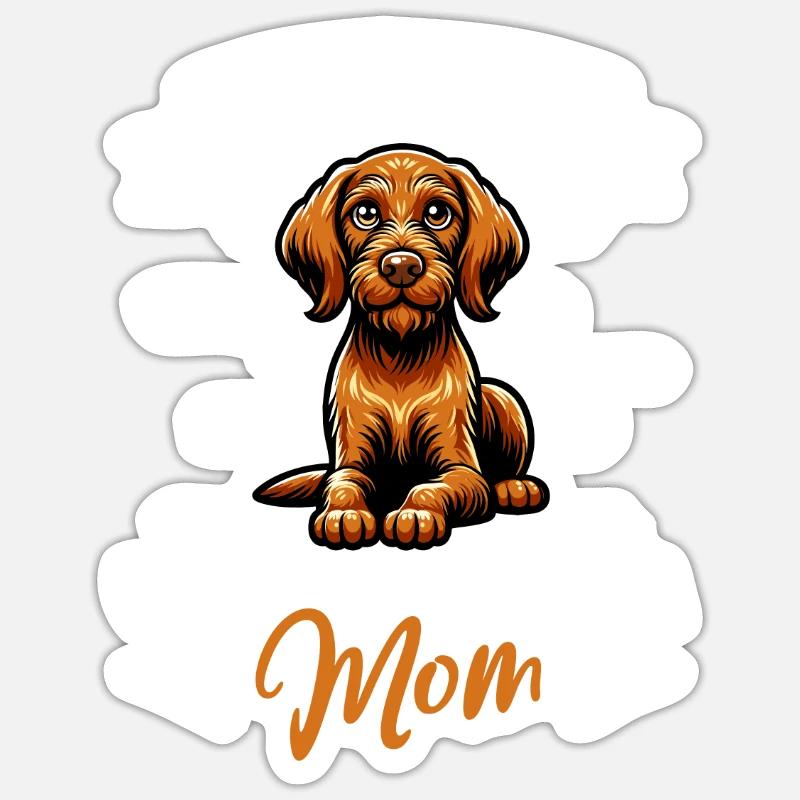 Wirehaired Hungarian Pointer Dog Mom Sticker size S (10 x 10 cm)