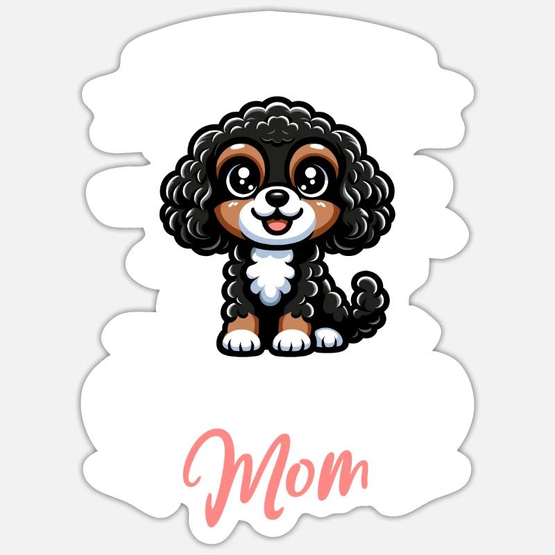 Cavapoo Mama - Sticker Größe S (10 x 10 cm) - Mattweiß