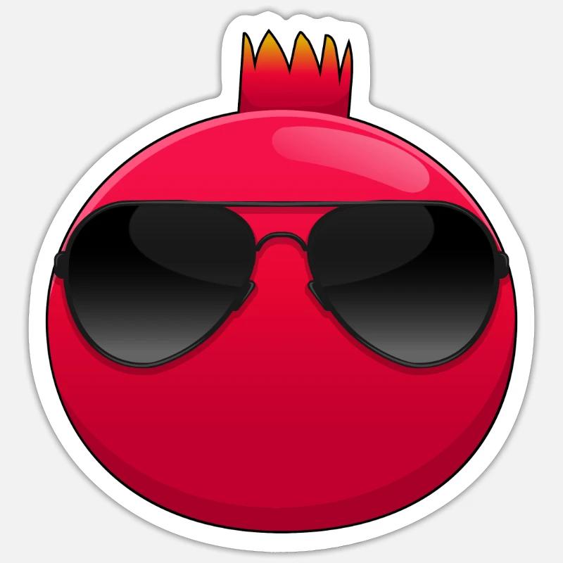 Frucht Vitamine Cooler Granat Apfel Sticker Größe S (10 x 10 cm)