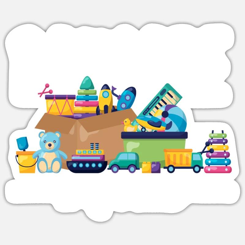 Nursery Squad Toy Box - Sticker size S (10 x 10 cm) - white matte