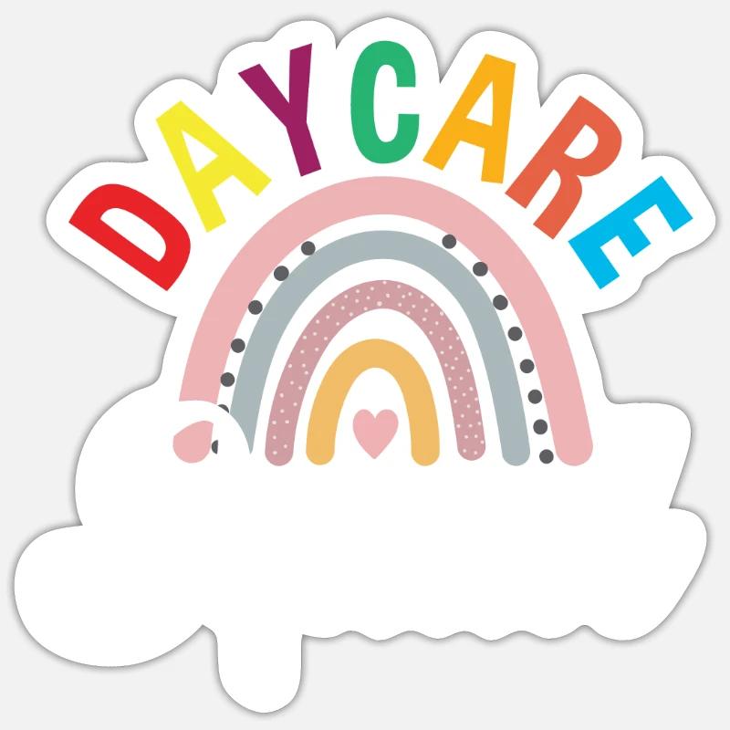 Kindergarten Squad Regenbogen - Sticker Größe S (10 x 10 cm) - Mattweiß