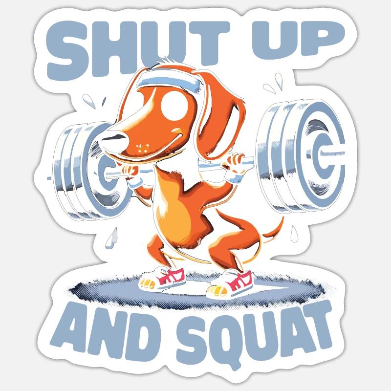 Zwergdackel - Sticker Größe S (10 x 10 cm) - Mattweiß