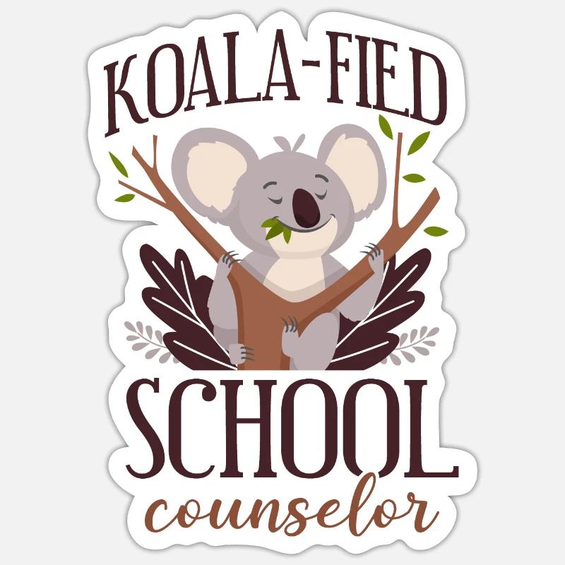 Conseiller scolaire Koala Koala-Fied - Sticker taille S (10 x 10 cm) - blanc mat