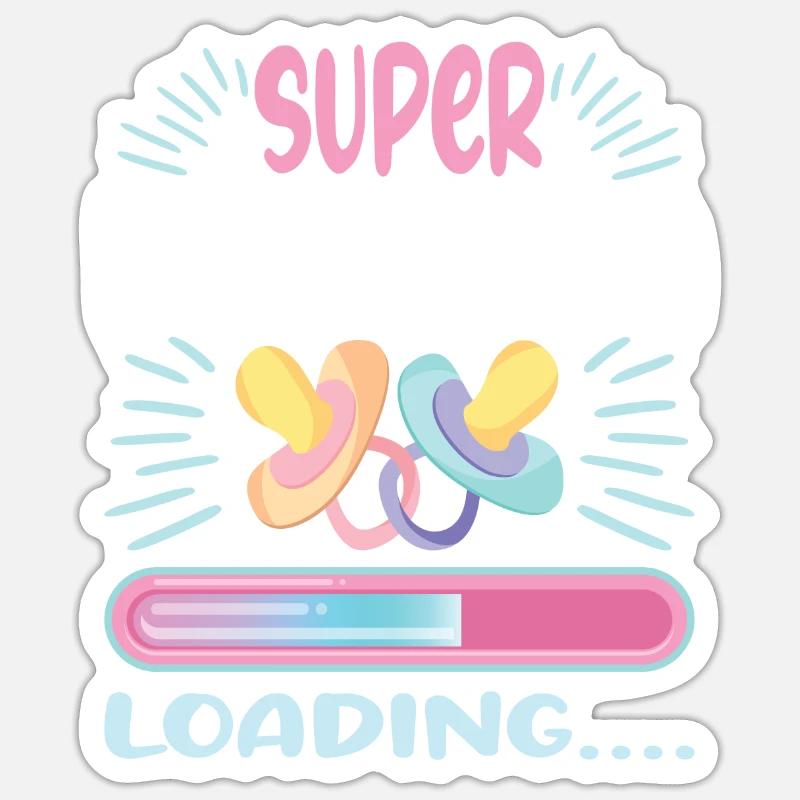 Super Mamma 2024 Loading - Sticker size S (10 x 10 cm) - white matte