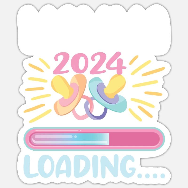 Super Mamma 2024 Loading - Sticker size S (10 x 10 cm) - white matte