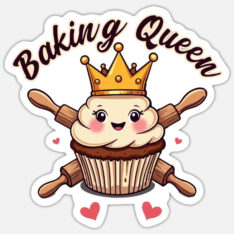 BAKING QUEEN Sticker size S (10 x 10 cm)