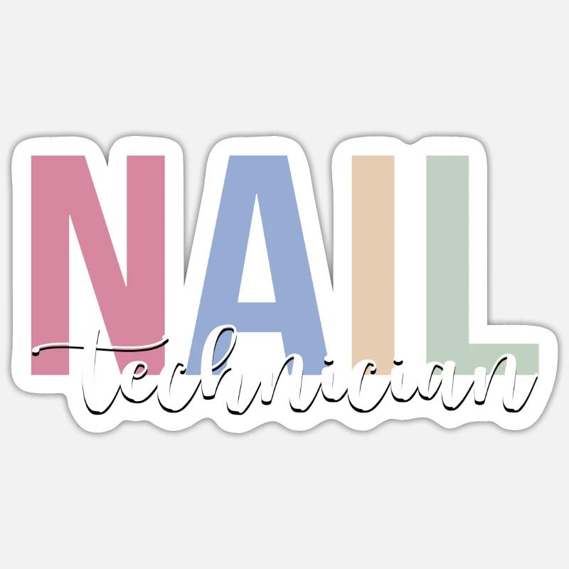 Nail Technician Nail Technician Beautician - Sticker size S (10 x 10 cm) - white matte