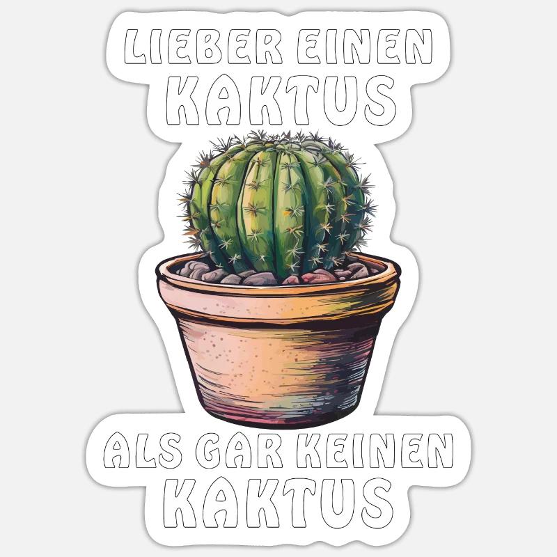 PLUTÔT UN CACTUS - Sticker taille S (10 x 10 cm) - blanc mat