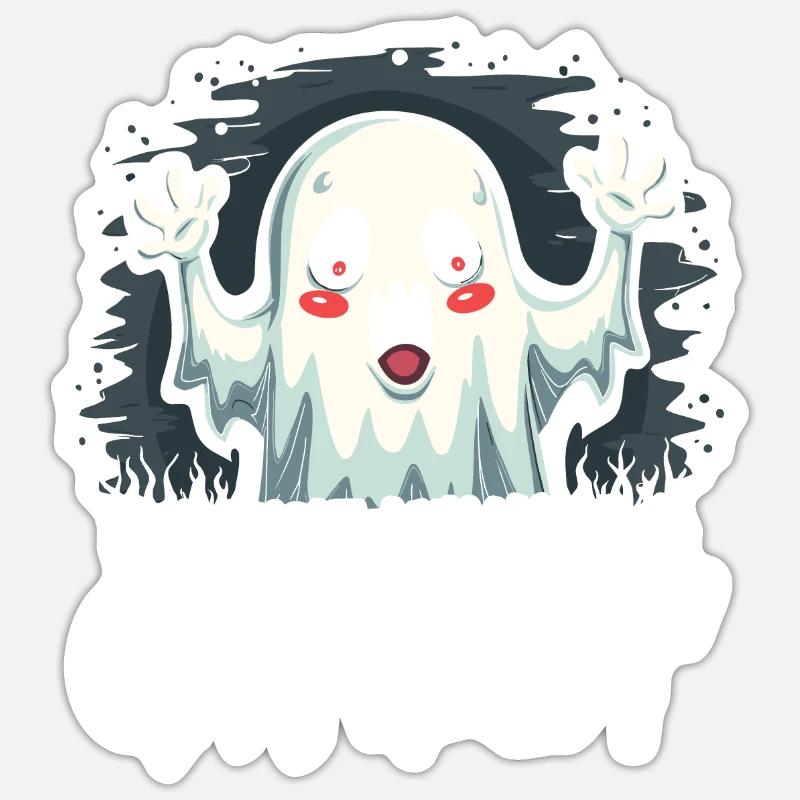 Halloween Ghost Ghost - Sticker size S (10 x 10 cm) - white matte