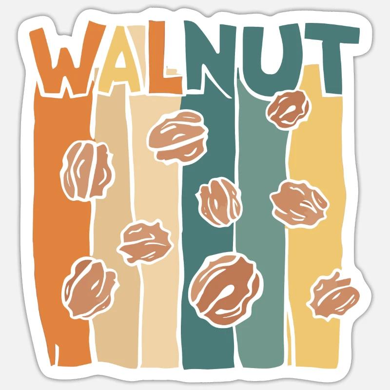 Nussbaum - Sticker Größe S (10 x 10 cm) - Mattweiß