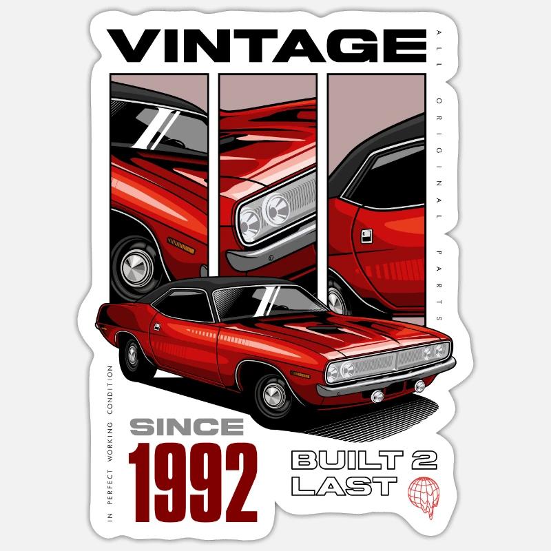 Ich bin nicht alt, ich bin ein Oldtimer, geboren 1992 Sticker Größe S (10 x 10 cm)