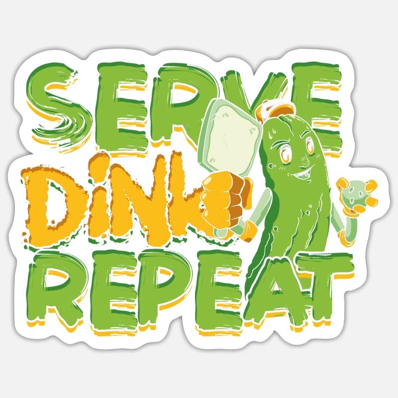Pickleball Servir Dink Répéter Sticker taille S (10 x 10 cm)