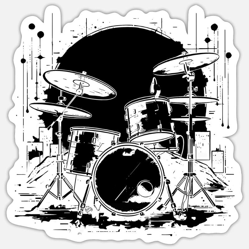 Graphiques de batterie - Sticker taille S (10 x 10 cm) - blanc mat