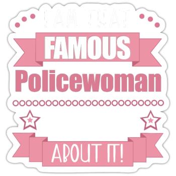 Polizistin Beruf Damen Geschenk - Sticker Größe S (10 x 10 cm) - Mattweiß - Vorne