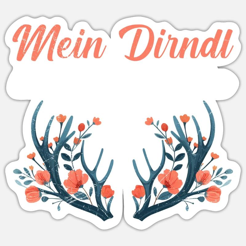 Today without Dirndl Replacement Dirndl Women Sticker size S (10 x 10 cm)