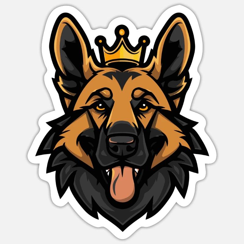 German Shepherd Dog Crown - Sticker size S (10 x 10 cm) - white matte