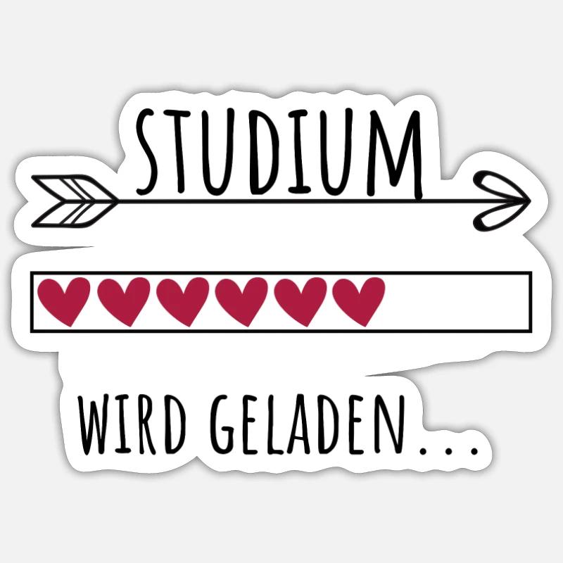 Studium Personalisierter Beruf Mädchen - Sticker Größe S (10 x 10 cm) - Mattweiß