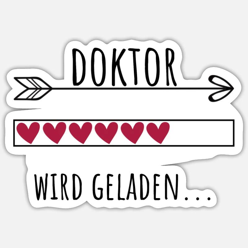 Doktor Personalisierter Beruf Mädchen - Sticker Größe S (10 x 10 cm) - Mattweiß