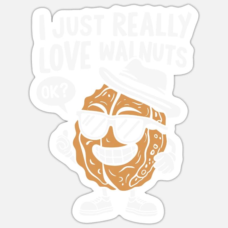 Nussbaum - Sticker Größe S (10 x 10 cm) - Mattweiß