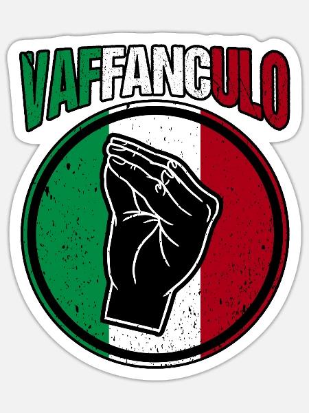 Italien Italiener Vaffanculo - Sticker Größe S (10 x 10 cm) - Mattweiß