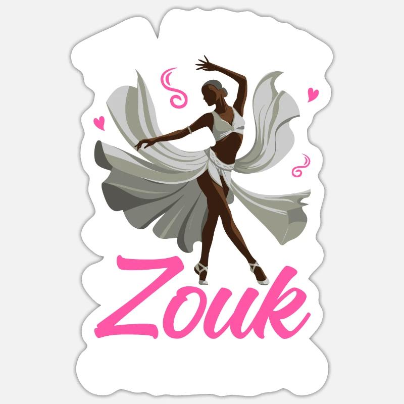 Funny Zouk Dancer Saying - Sticker size S (10 x 10 cm) - white matte