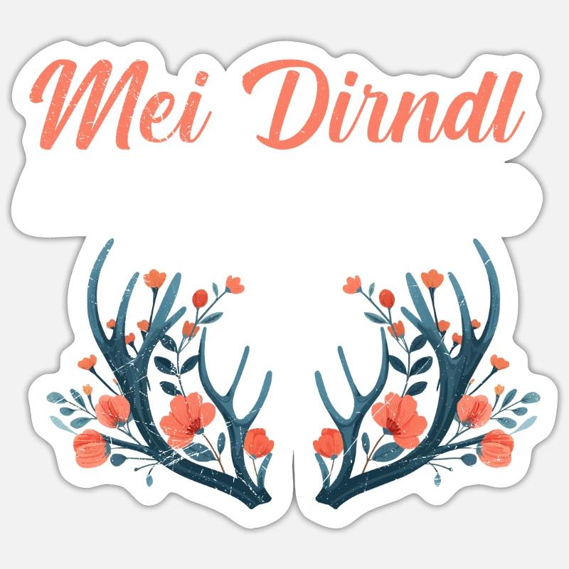 Today without Dirndl Replacement Dirndl Women Sticker size S (10 x 10 cm)